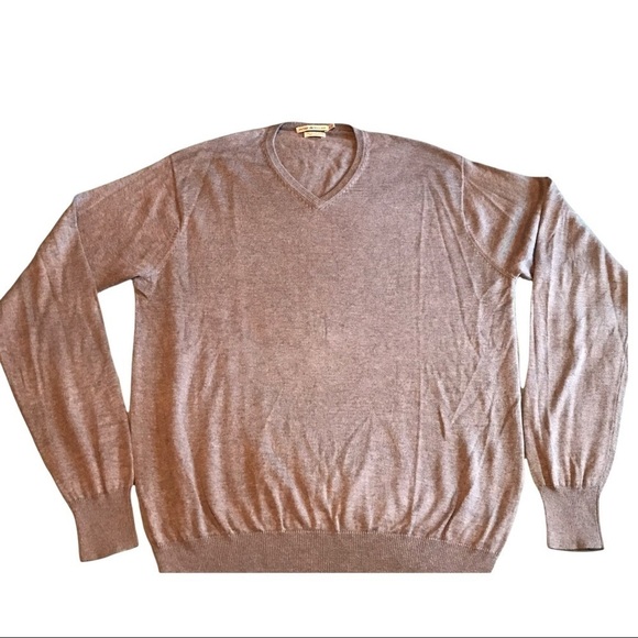 Peter Millar Crown Cashmere Silk Cotton Blend V Neck Mens Pullover  Size Large - Picture 1 of 7